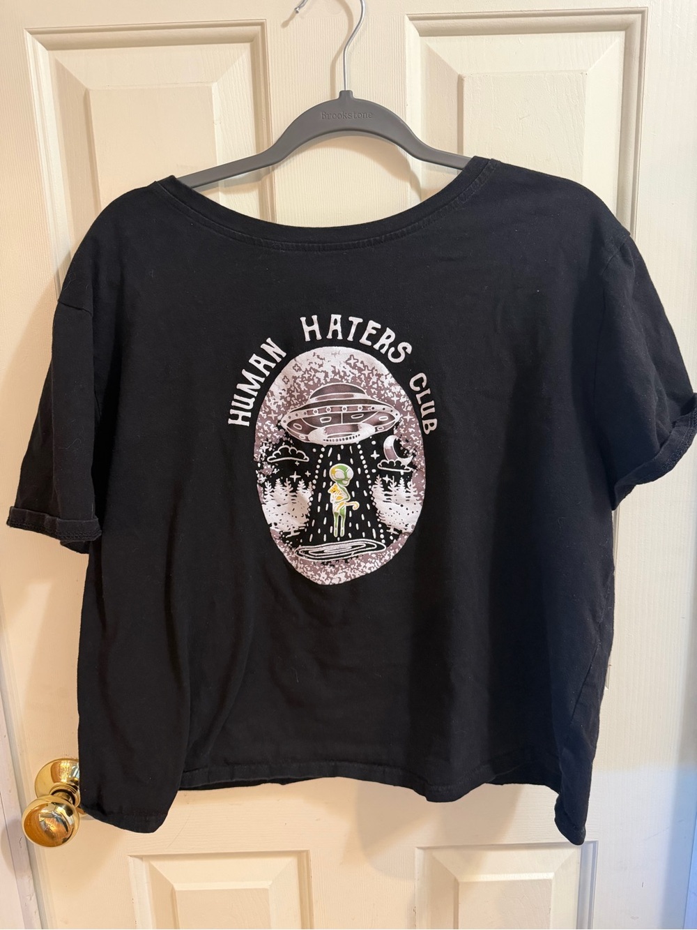 SHEIN Black 'Human Haters Club' Graphic Crop Tee 3X